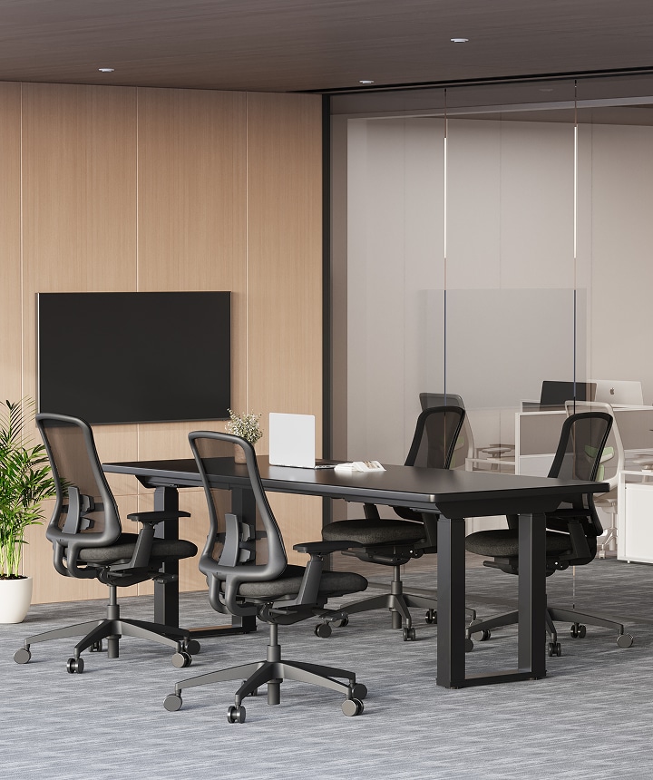 Electric Adjustable Conference Table, 4-Leg with Chairs, 180×80 cm (Conference Table) Voucher Code