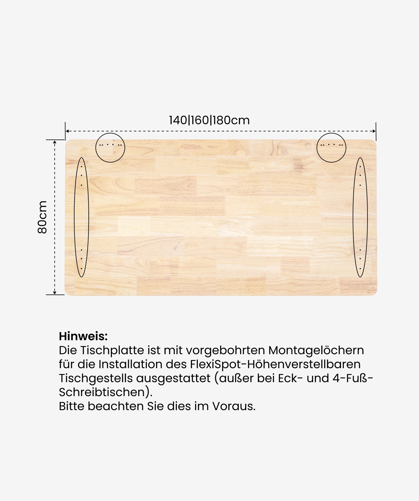 Gummibaumholz Tischplatte  Robuste und umweltfreundliche Arbeitsflche |  FlexiSpot