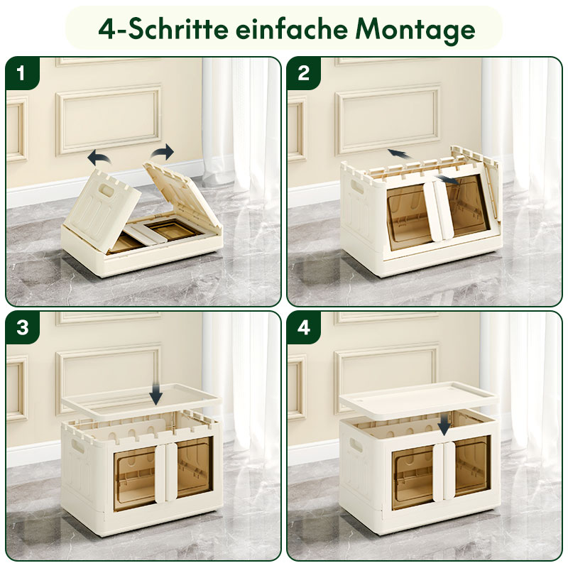 DAYARD Faltbare Aufbewahrungsbox Mit Deckel – Leinenstoff, Stapelbar, 50x35x30 Cm