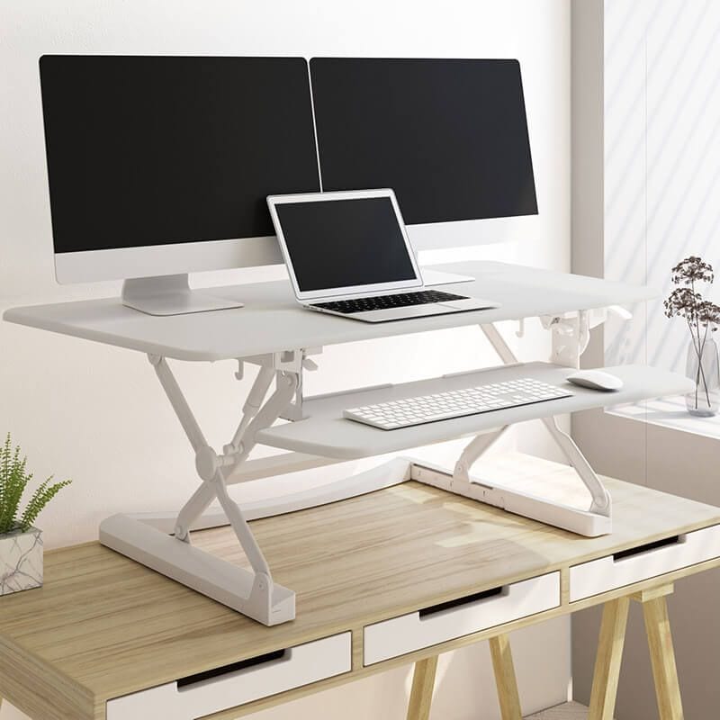 Bureau Assis Debout Poste De Travail Réglable En Hauteur 67x59 Cm