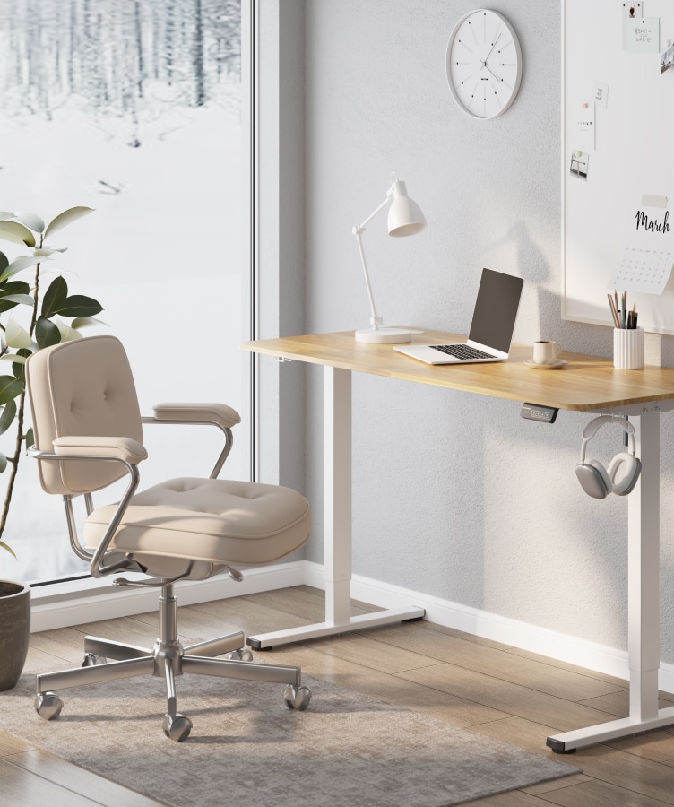 FLEXISPOT EB2 Bureau Assis Debout Avec Plateau Epissage 140x70cm 2