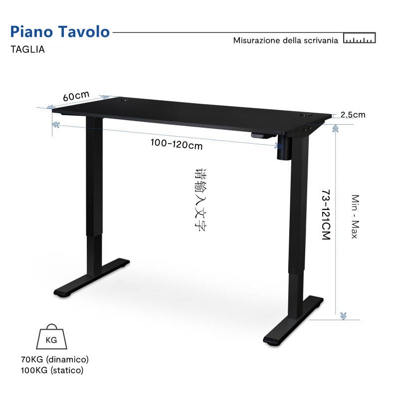 Scrivania Elettrica Regolabile MAIDeSITe 100x60cm - 4 Memorie, Portata 80kg, Con Rotelle - Foto 7