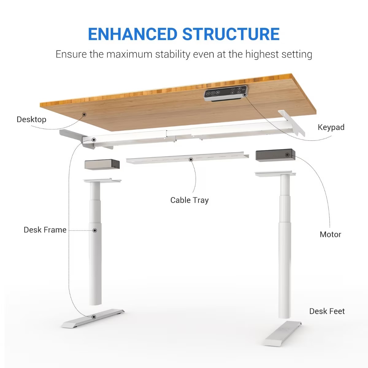 Standing Desk E8 Set with 120x60cm Desktop | FlexiSpot