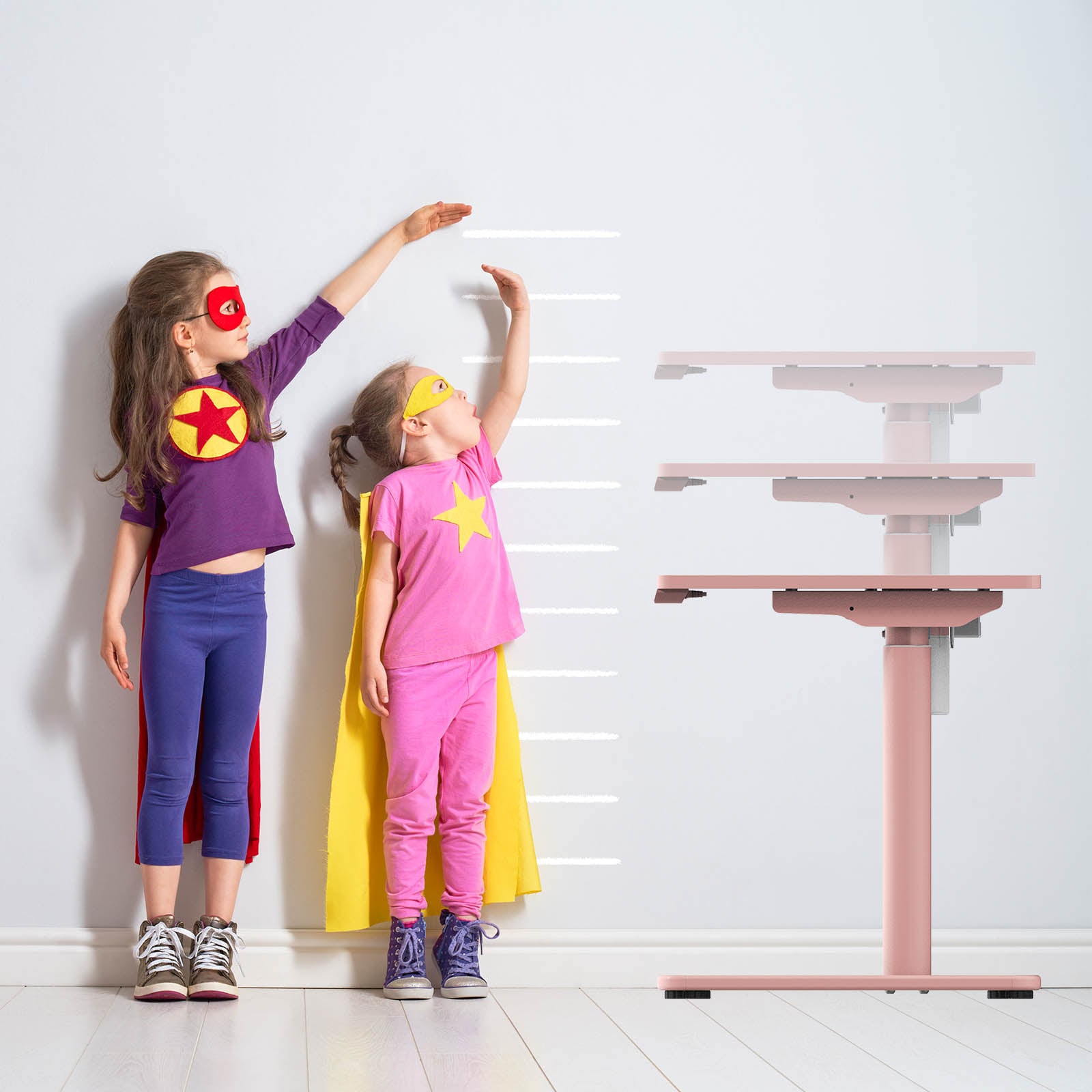 kinderbureau met staal, steigerhout, knutseltafel