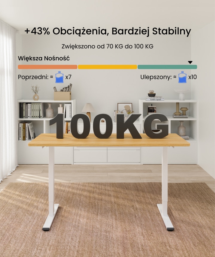 Biurko stojące z podwójnym silnikiem FlexiSpot Standard