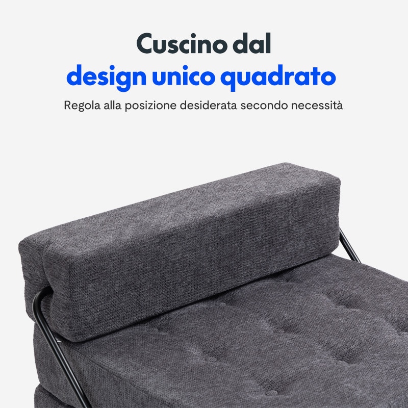 Tiita Divano Letto Pieghevole Singolo - Materasso Da Pavimento 190x68x12 Cm Con Cuscino - Beige - Per Ospiti E Campeggio