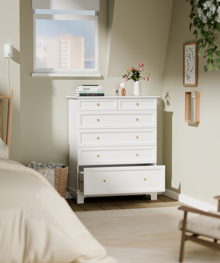 drawer フリンジベスト ホワイト Large White Chest of Drawers - Victoria Range – Melody Maison Ltd
