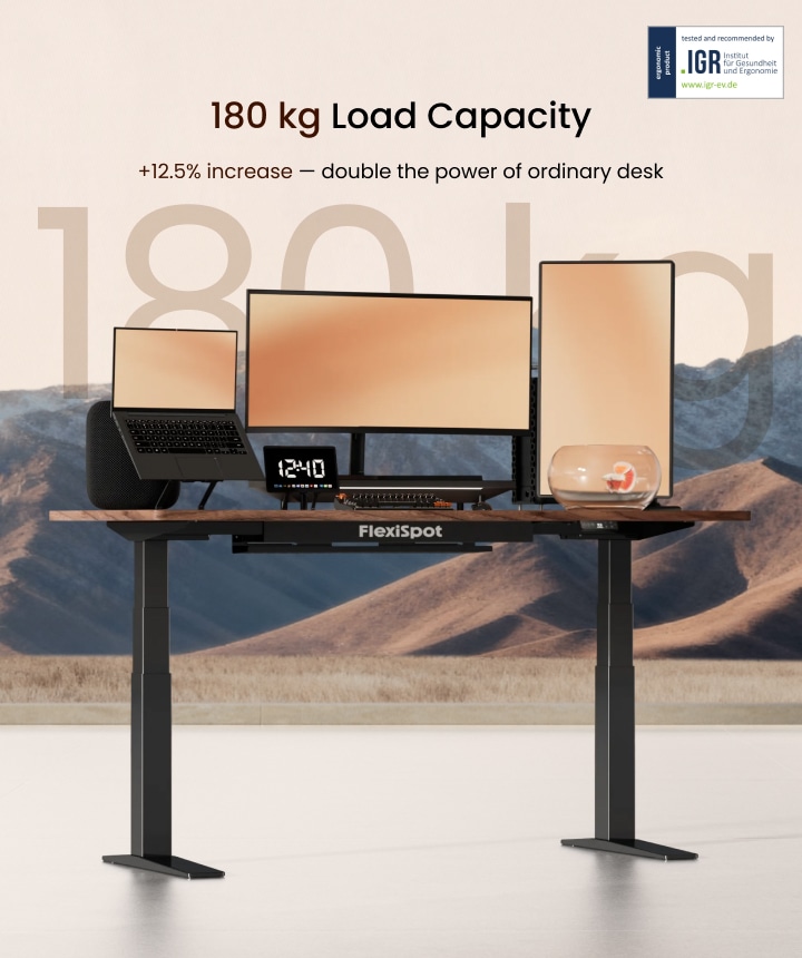 Flexispot E7BPro&140x70cmブラック アクセサリー2点付き Next-Generation Height Adjustable Desk E7PRO | FlexiSpot