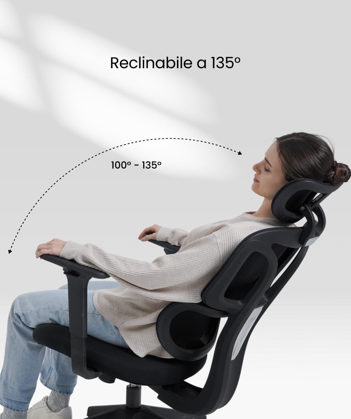Sedia Ufficio BestOffice Con Schienale Alto In PU – Regolabile, Ergonomica, Con Braccioli E Supporto Lombare, Nera