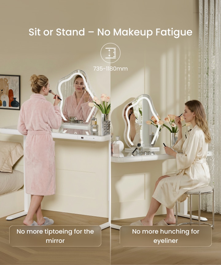 Height Adjustable Dressing Table for Small Space | Flexispot