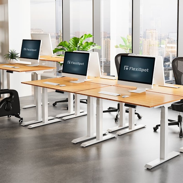 Flexispot - Escritorio eléctrico de pie con altura ajustable, soporte para  escritorio para oficina en casa, oficina o mesa de trabajo