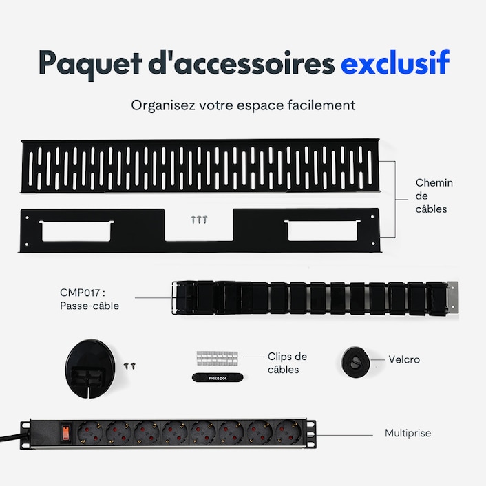 Accessoire bureau - Passe câble horizontal