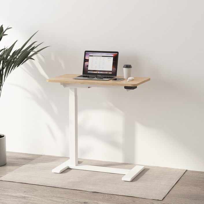 Adjustable standing outlet desk small space