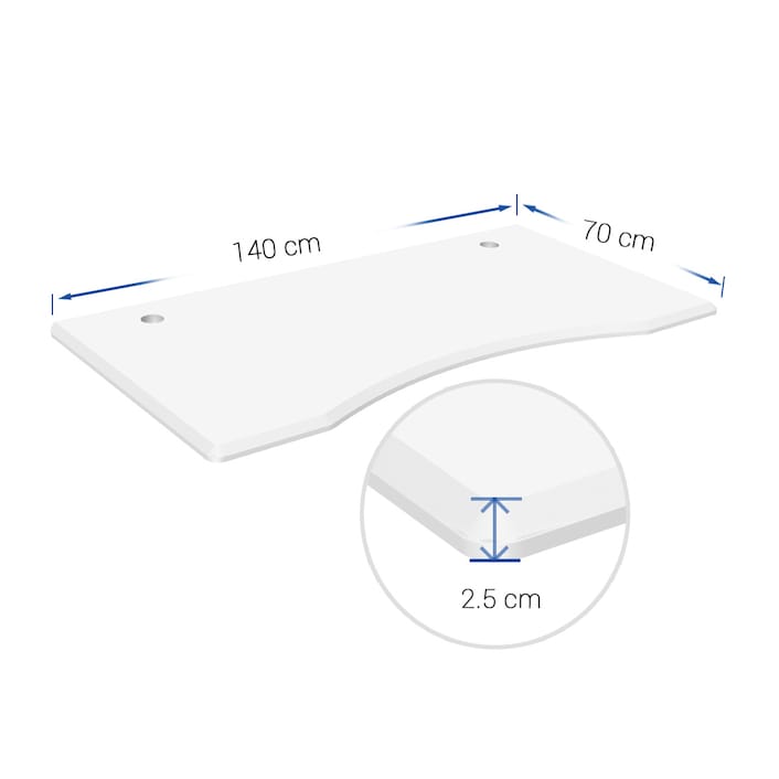 Seville classics ergo desktop table top clearance with beveled bottom edges
