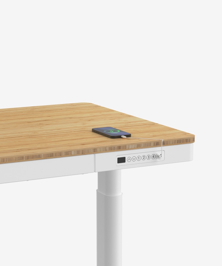 30% dto Mesa Elevable con Carga Inalámbrica y Tablero de bambú