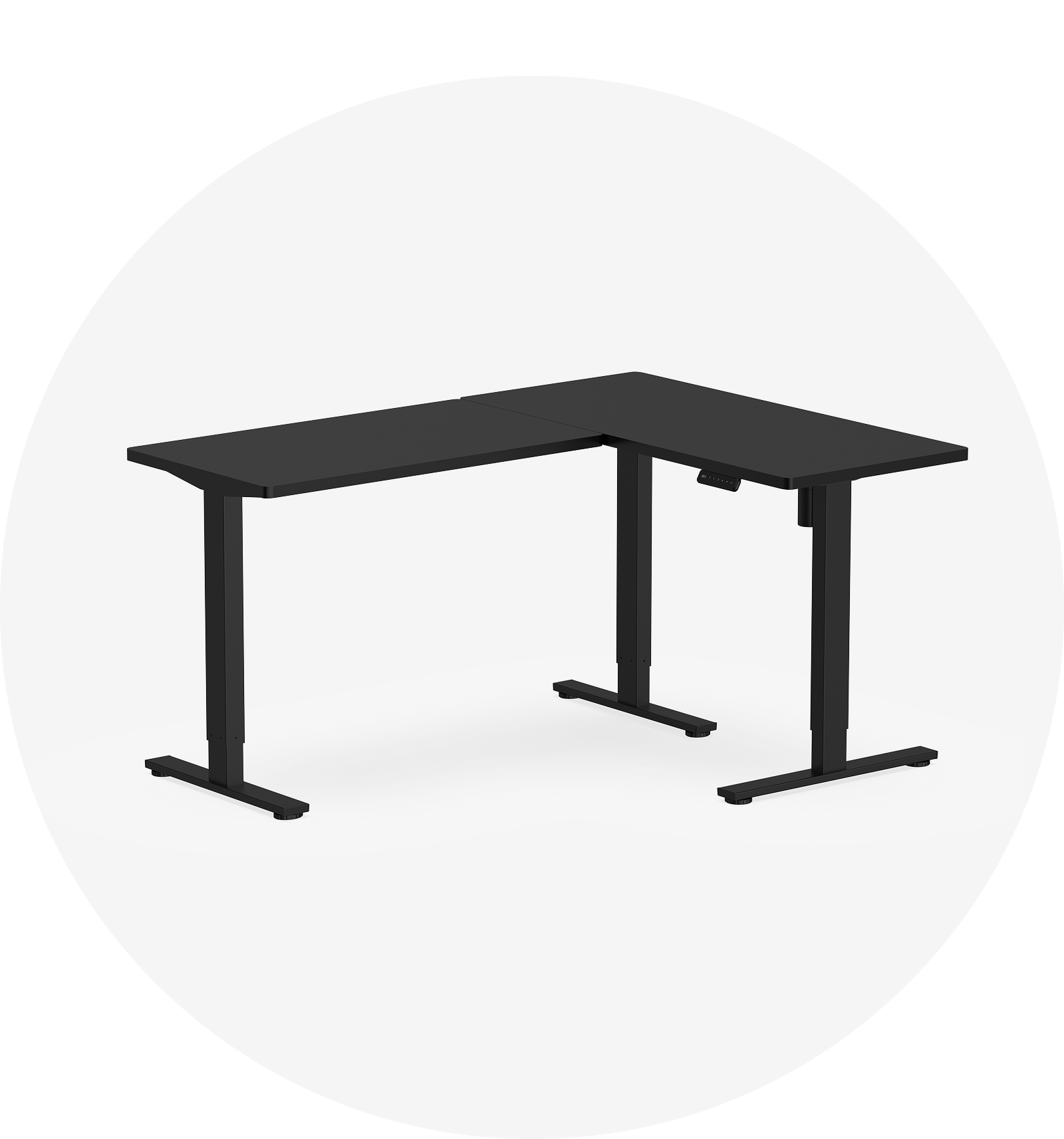 Flexispot Height Adjustable L-shaped Standing Desk With Desktop In Black - View #8