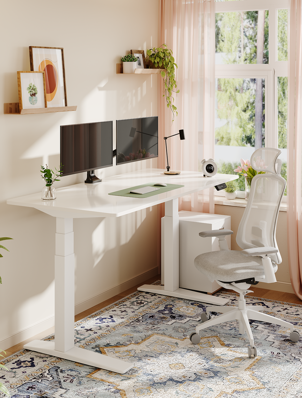 Scrivania Elettrica Regolabile In Altezza Bush Furniture Energize - Bianca, 140 X 60 Cm, Motorizzata Con 4 Programmi