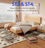 FlexiSpot Foldable Rolling Under Bed Storage Container  ST3/ST4
