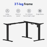 FlexiSpot  Electric Height Adjustable Standing Desk with Corner E2L White/Black